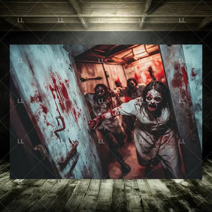 Zombie Explosion Halloween Photography Backdrop