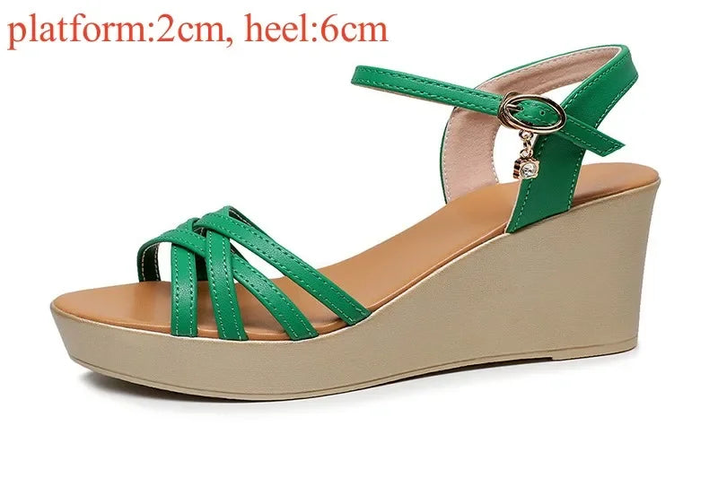 Ankle-Wrap Platform Sandals