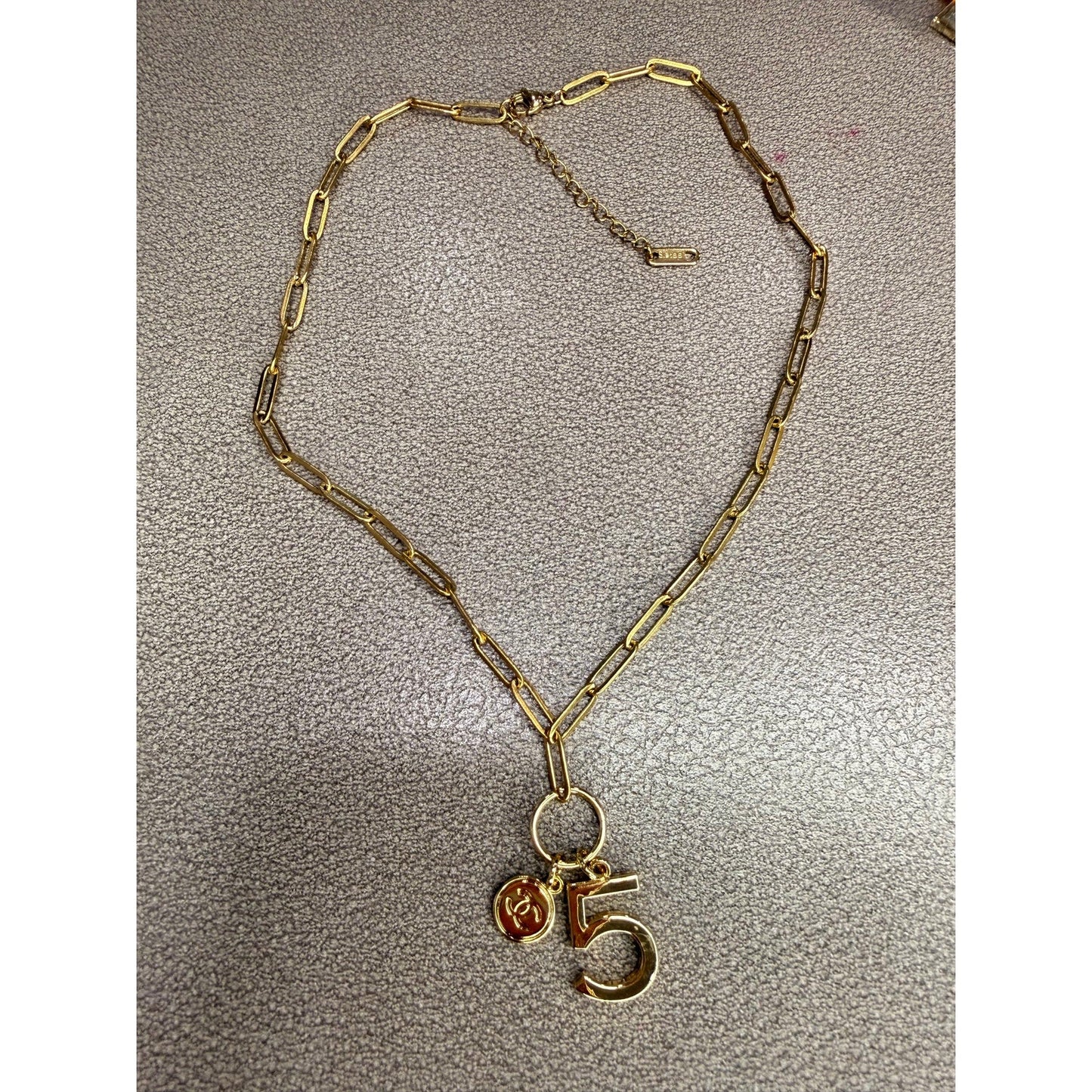 Number 5 Charm Necklace